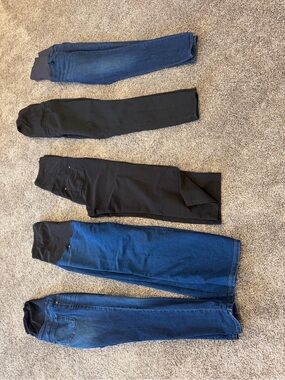 Lot of 5 Maternity Jeans & Pants - Blue and Black